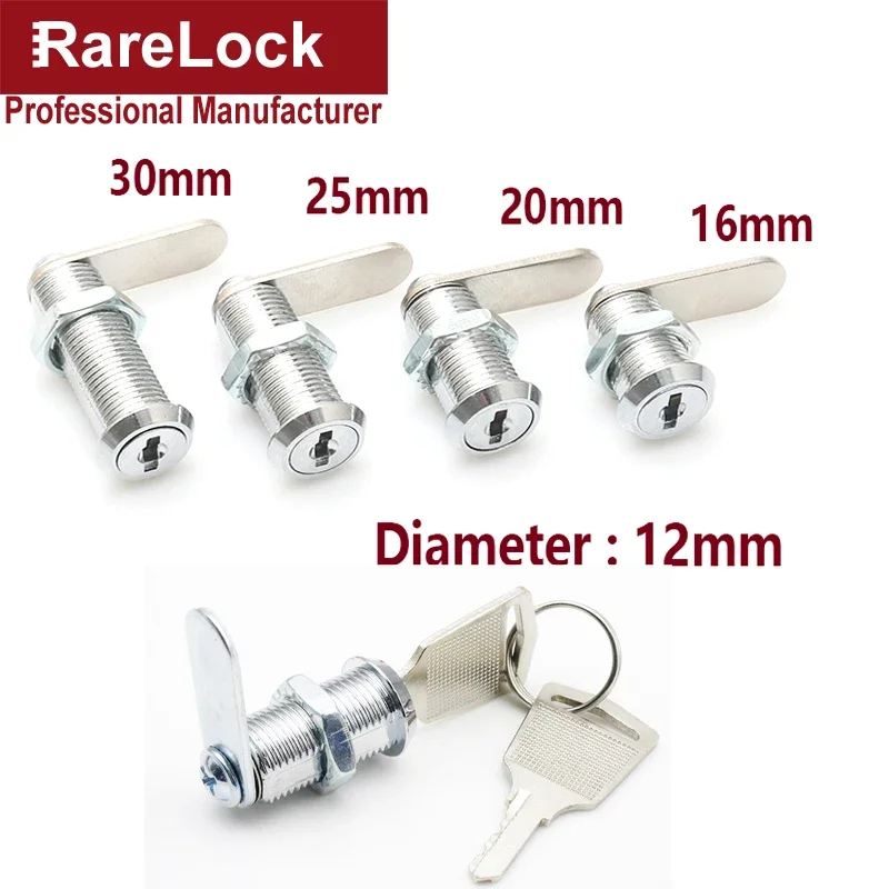 Furniture Hardware Cam Lock - Мини-замок для ящиков шкафов, 2 ключа,
