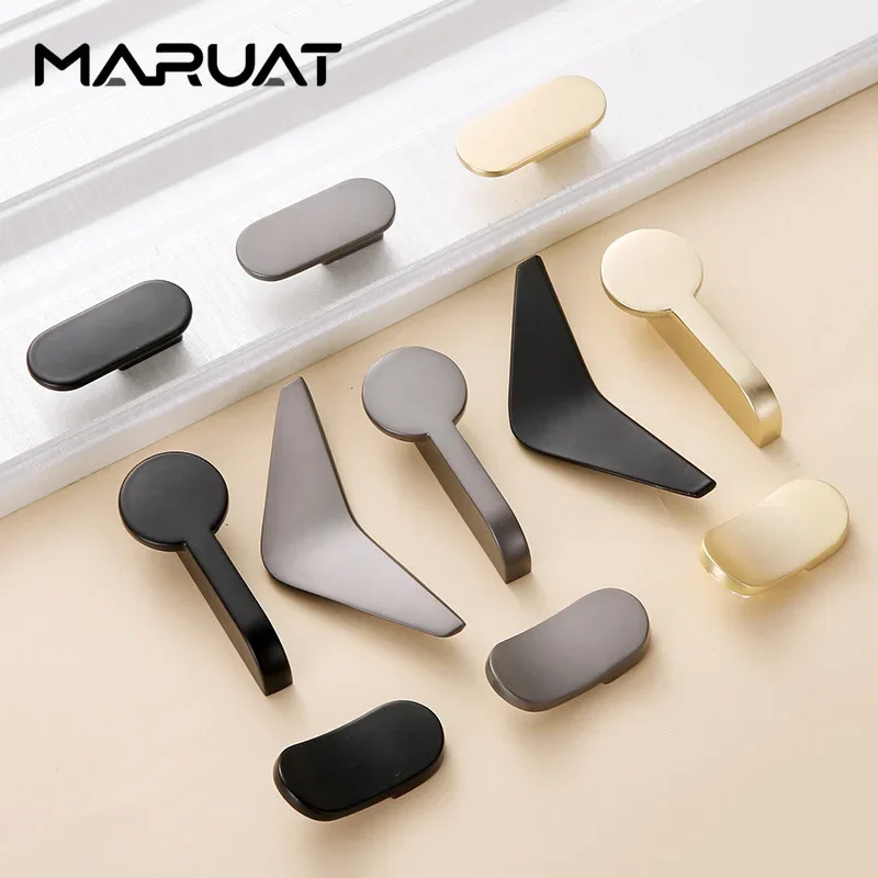 Furniture Hardware Gold - Современная Золотая черная однотонная ручка для